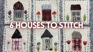 How To Make Slow Stitched Art Using Scrap Fabric - Houses - #embroidery #stitching #slowstitching
