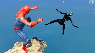 GTA 5 Water Ragdoll | SPIDERMAN VS VENOM GIRL Jumps/Fails ep.1 (Euphoria Physics Funny Moments)