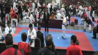 Carter (blue belt) wins bronze medal in WKF kumite at AAU Nationals 2009