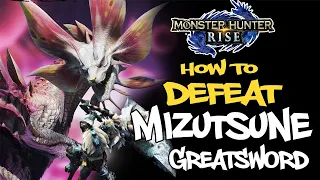 Monster Hunter Rise, How To Defeat Mizutsune Playthrough Gameplay Demo GREAT SWORD Solo