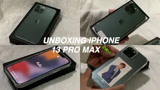 IPhone 13 Pro Max alphine green 🦖 unboxing | aesthetic | 128GB ✨