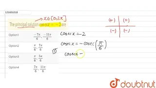 The principal solution `cosecx=-2` are