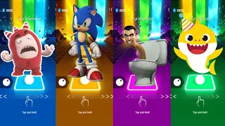 Epic Oddbods, Sonic, Skibidi Toilet & Baby Shark in Tiles Hop!