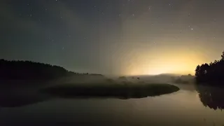 Mist under the Starry Sky TimeLapse Туман под Звездным Небом Таймлапс