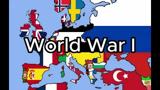 World War I Map With Flags - 1914-1918 - Every Week