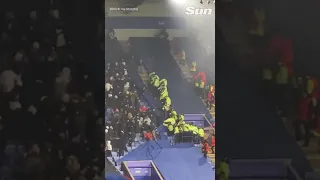 Football fans clash with police #Shorts ⚽💥Europa League, Leicester
