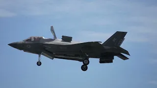 F-35B hovers