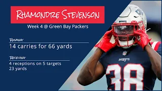 Rhamondre Stevenson RB New England Patriots | Every play | 2022 | Week 4 @ Green Bay Packers