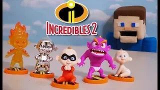 Incredibles 2 Movie Baby Jack Jack 5 Figure Gift Pack Jakks Toys Fire Metal Monster Jack Unboxing