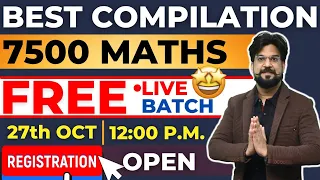 SSC EXAM 7500 MATHS FREE LIVE BATCH  | 27 OCT @ 12 PM | By Mohit Goyal Sir