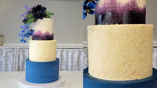 Painted Buttercream Cake |Achieving Deep Buttercream Color with Minimal Food Color | Edible Gliiter