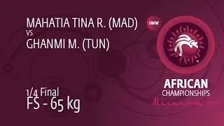 1/4 FS - 65 kg: M. GHANMI (TUN) df. R. MAHATIA TINA (MAD), 8-3