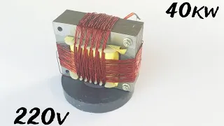 How I rewind big transformer into 40kw most power full generator use permanent magnet 🧲