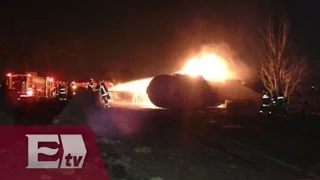 Explota pipa con 45 mil litros de gas LP en Tlalnepantla /  Yuriria Sierra