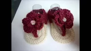 Crochet baby Girl Flower Sandals 3-6 months - Video Tutorial