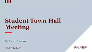 Virtual Student Town Hall Meeting