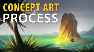 Simple Concept Art Process | Environment Design Techniques & Composition | Digital Painting Tutorial