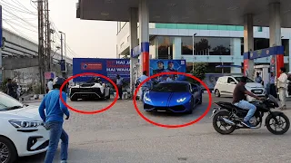 Crazy Lamborghini Reactions At Fuel Station | Acceleration | India