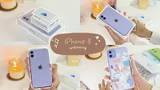 #1 ♡ purple iphone 11 unboxing📱💜 + accessories