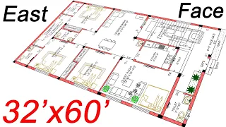 32x60 East Face House Plan | 1920 sqft House Plans | 213 Gaj | 4BHK | 32 by 60 Ghar ka Naksha