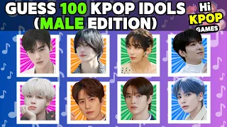 GUESS 100 KPOP IDOLS (MALE EDITION) 🎶🧒🏻 Most Popular Idols | Kpop Quiz 2024