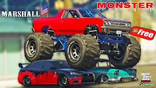 FREE Monster JAM TRUCK - Marshall Test Drive & Review | GTA 5 Online | SO MUCH FUN! NEW!