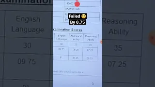 Thanks for 1Million || Failed by 0.75 Mark's || IBPS Clerk Score card 2021|| #sbi #ibps #bank