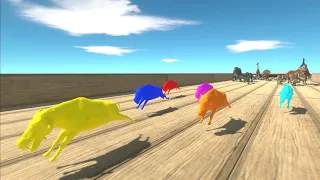 Race to eat Neon Daeodons - Animal Revolt Battle Simulator