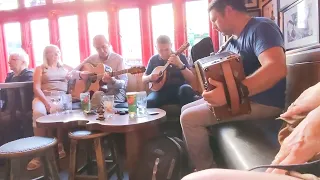 Irish Trad Session at Tig Choil , Galway .With Brendan Browne , Declan Corey and Tom Giblin.