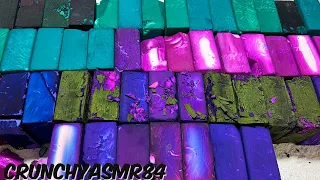 50 Dyed Pink, Purple & Teal Blocks | 660K Subscriber Celebration Part 2 | Oddly Satisfying | ASMR