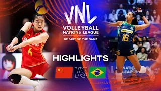 🇨🇳 CHN vs. 🇧🇷 BRA - Extended Highlights Week 1 | Women's VNL 2023