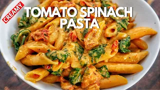 How To Make Tomato Spinach Pasta Recipe | Pasta With Spinach And Tomato