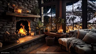🔥Winter Ambience - Embrace the Serenity with Snowfall and  Fireplace Sounds for Sleep, Relaxation