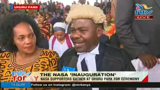 Nasa leaders and supporters gather in Uhuru Park for Raila's swearing in