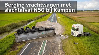 Overturned truck with offal on highway N50 Kampen (NL) - ©StefanVerkerk.nl