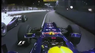 Mark Webber onboard overtake on Kamui Kobayashi Singapore GP 2010