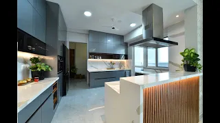 Modern Kitchen interior, Luxury 4 BHK apartment, North Bangalore