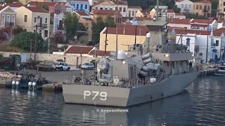 Hellenic Navy Roussen class P79 HS Vlahakos at Kastellorizo island port.