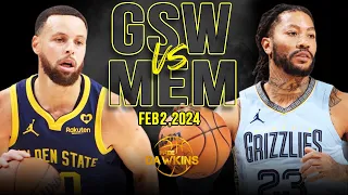 Golden State Warriors vs Memphis Grizzlies Full Game Highlights | February 2, 2024 | FreeDawkins