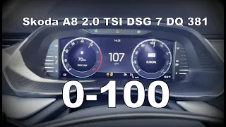 Skoda A8 2.0 TSI 0-100 km Dragy (2021)