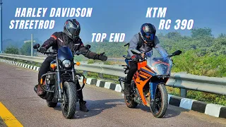 2022 KTM RC390 Vs HARLEY DAVIDSON STREET-ROD 750🔥 LONG RACE  | Amazing Highway Battle😱