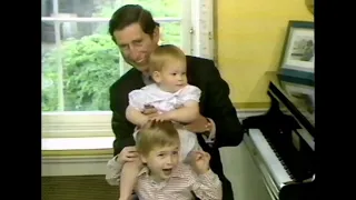 (HD Remastered) Princess Diana and Prince Charles playing with Prince William & Prince Harry (1985)