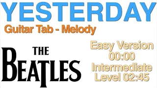 Yesterday Sheet Music - Guitar Tab Melody