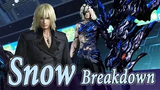Snow Villiers (LR) Breakdown - Dissidia Final Fantasy NT / Arcade