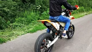 KTM EXC 530 Supermoto | China exhaust test | Fake akrapovic | Sound | Flyby