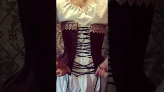 Just putting on my Victorian corset-  no help required!