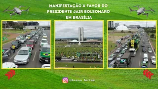 🇧🇷 Manifestantes fazem protesto a favor do presidente Jair Bolsonaro em Brasília.