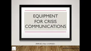 Equipment for Crisis Communications Teams (AWR EC1)