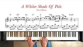 A Whiter Shade Of Pale - Procol Harum. Piano tutorial + sheet music. Intermediate.