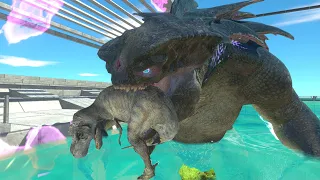 King Titan!(ARK) vs. Jurassic World & Godzilla! - Animal Revolt Battle Simulator